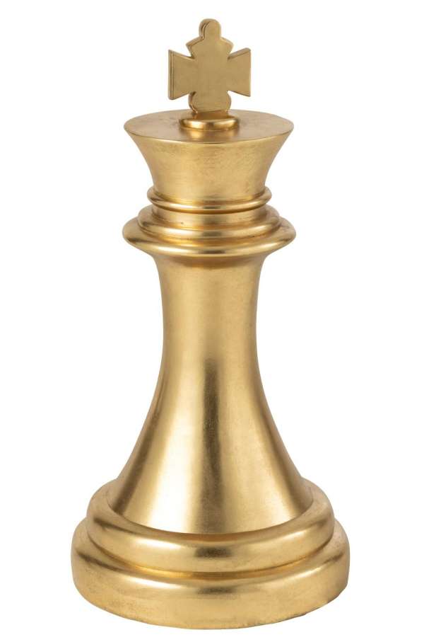 CHESS PIECE KING POLYRESIN GOLD COLORED