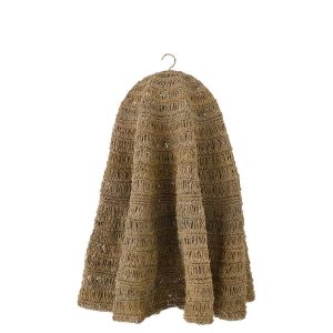 LAMP SHADE WOVEN LEAF NATURAL LARGE