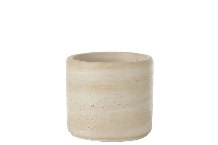 FLOWERPOT OLINA ROUND CEMENT CREAM MEDIUM