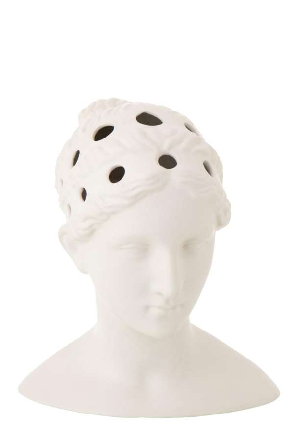 VASE LADY BUST DOLOMITE WHITE