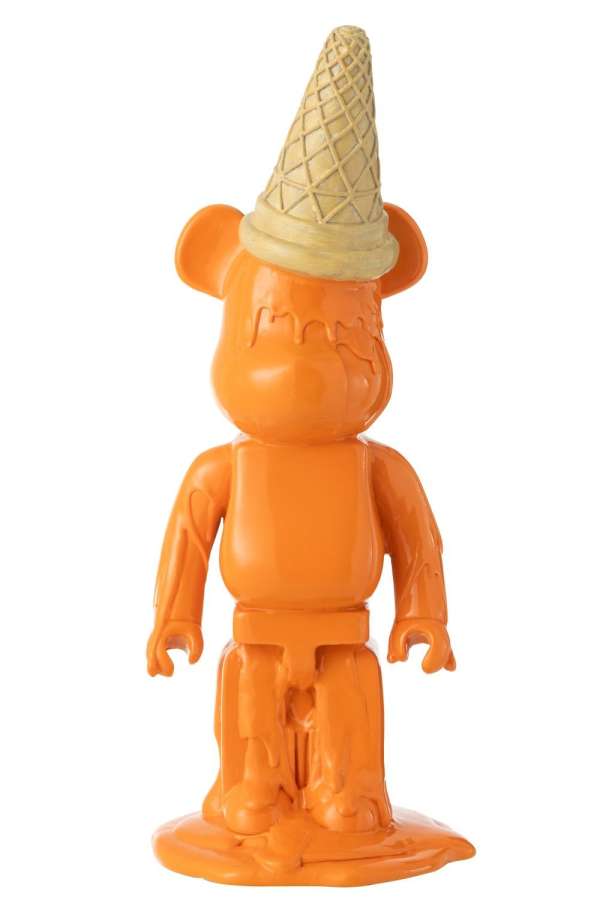 BEAR ICE CREAM CONE RESIN ORANGE