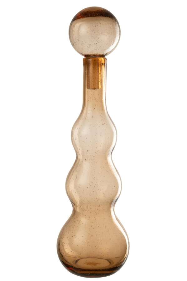 BOTTLE + STOP CAROL GLASS CARAMEL LARGE
