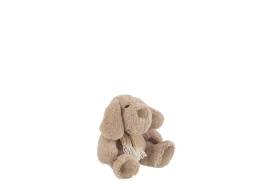 DOG+SCARF SITTING TEXTILE BEIGE SMALL