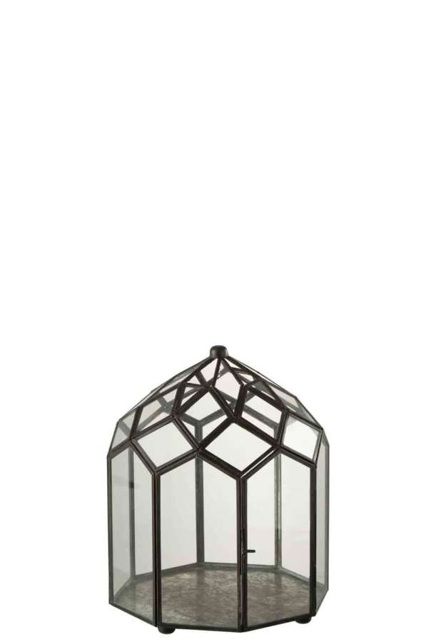 TERRARIUM GLASS/METAL BLACK SMALL