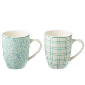 BOX OF 2 MUG CERAMICS BLUE