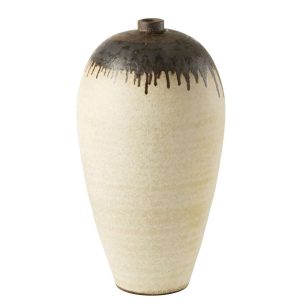 VASE LOMBOK CERAMIC BEIGE/BROWN LARGE