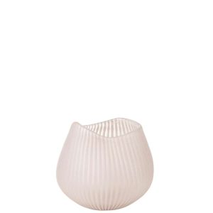 VASE STRIPE GLASS LIGHT PINK SMALL