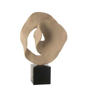 DECO ABSTRACT ON BASE  RESIN BEIGE/BLACK