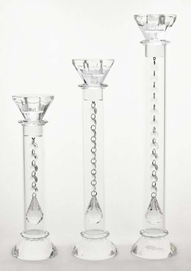 Krystall Lysestake 33 Cm