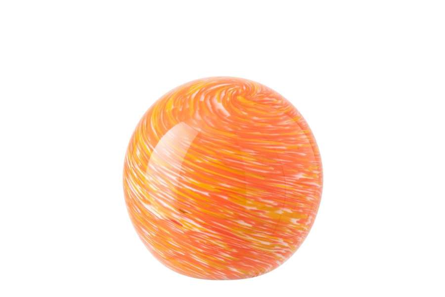 PAPERWEIGHT BALL GLASS ORANGE MEDIUM
