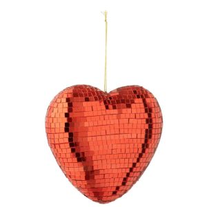 HANGER MIRROR HEART FOAM RED