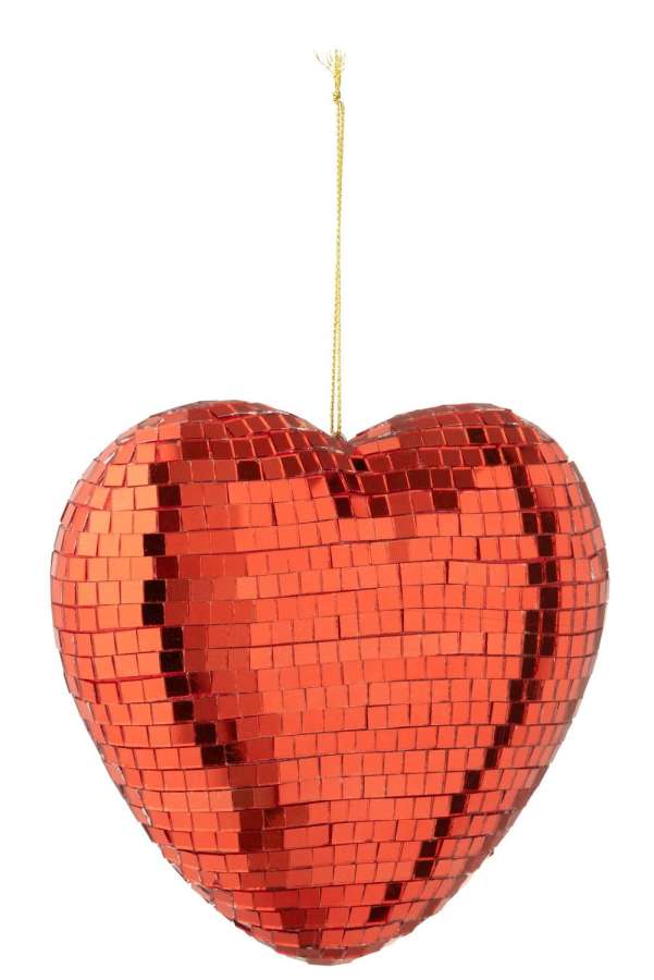 HANGER MIRROR HEART FOAM RED
