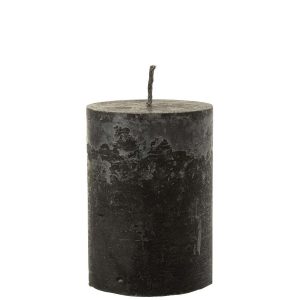 OUTDOOR CANDLE PILLAR PARAFFIN BLACK MEDIUM-95HOURS
