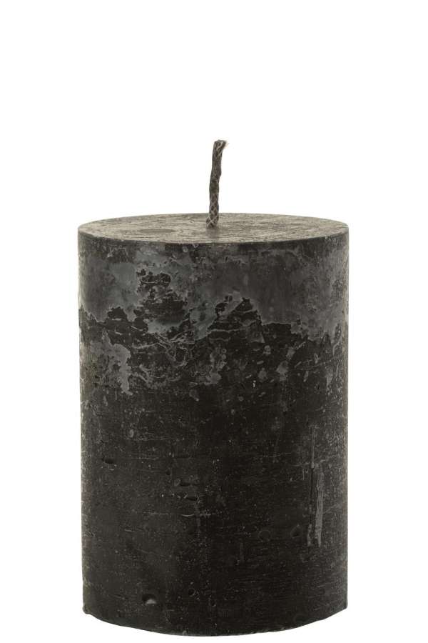 OUTDOOR CANDLE PILLAR PARAFFIN BLACK MEDIUM-95HOURS