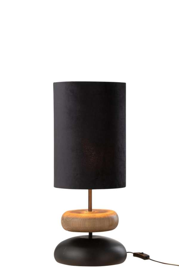 LAMP JADE IRON/FIR WOOD BLACK/NATURAL