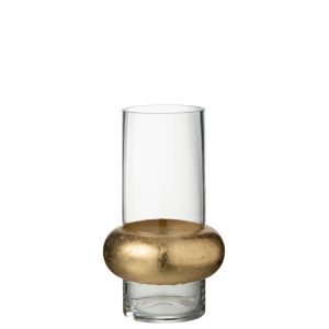 VASE CYLINDER RING LOW GLASS TRANSPARENT SMALL