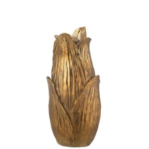 VASE NEBU PETALS POLY GOLD SMALL