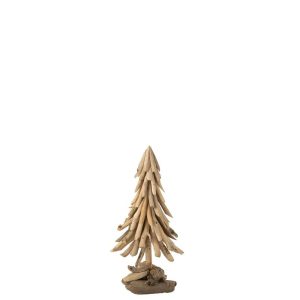 CHRISTMAS TREE ON BASE WOOD PIECES DRIFT WOOD NATURAL MEDIUM