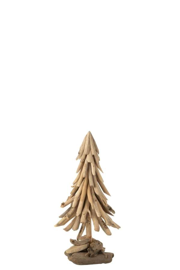 CHRISTMAS TREE ON BASE WOOD PIECES DRIFT WOOD NATURAL MEDIUM