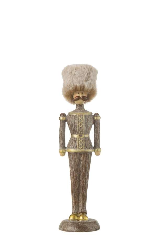 NUTCRACKER FUR HAT GLITTER RESIN BROWN MEDIUM