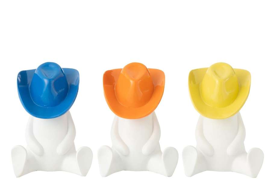 FIGURE COWBOY HAT RESIN MIX ASSORTMENT OF 3