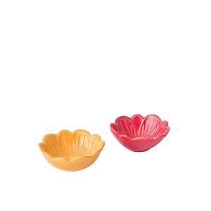 BOWL FLOWER PORCELAIN MULTICOLORED SMALL ASSORTMENT OF 2