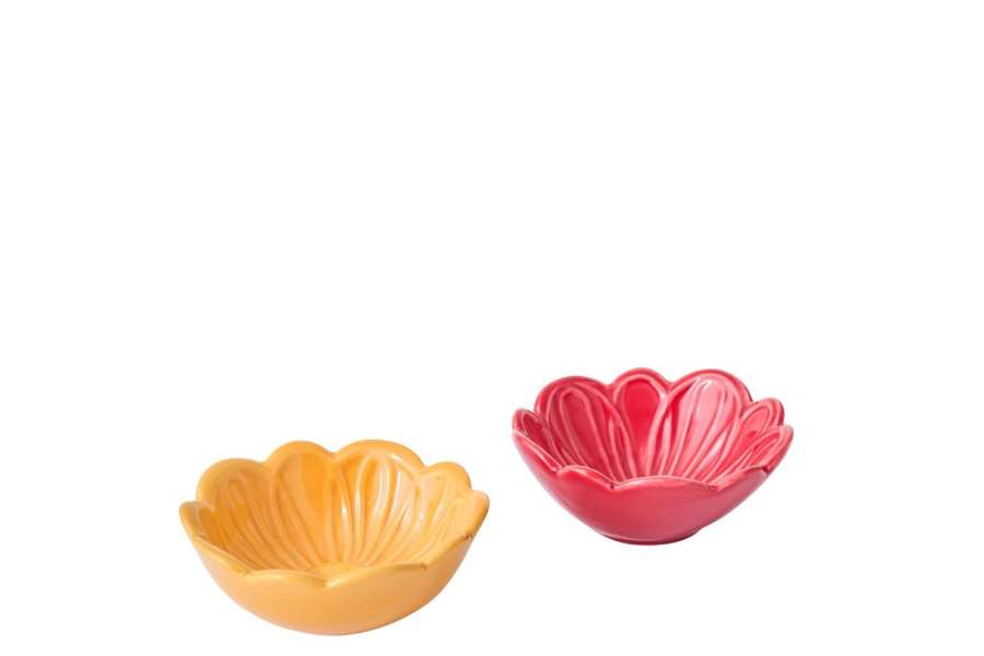 BOWL FLOWER PORCELAIN MULTICOLORED SMALL ASSORTMENT OF 2