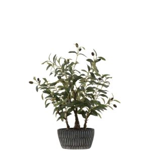 OLIVE TREE IN CEMENT POT ARTIFICIAL GREEN