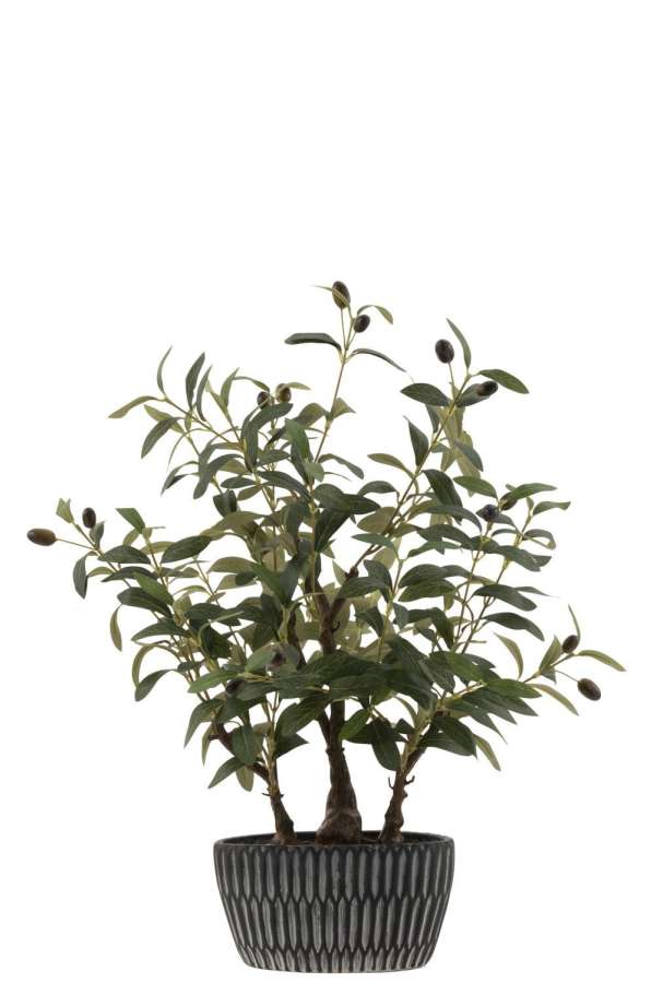 OLIVE TREE IN CEMENT POT ARTIFICIAL GREEN