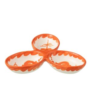 APERO DISH GRANADA CLOVER CERAMIC WHITE/ORANGE