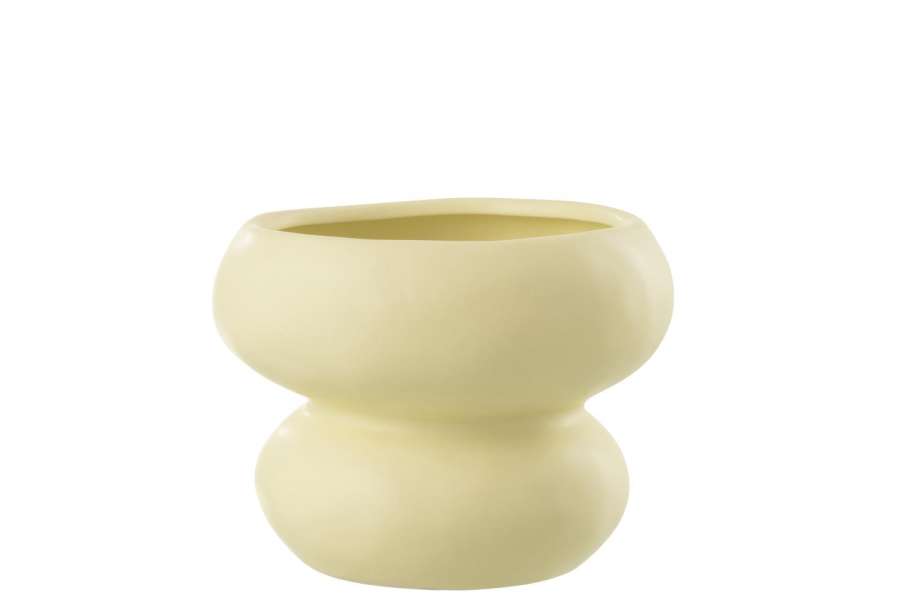 FLOWERPOT CIRCLE PORCELAIN LIGHT YELLOW