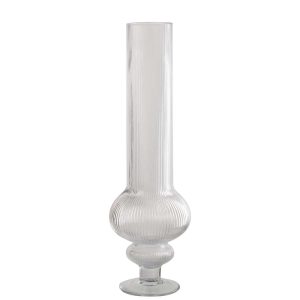VASE ADA RIBBED GLASS TRANSPARENT LARGE