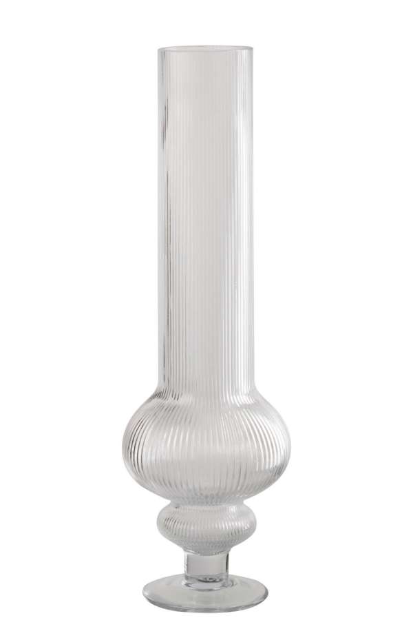 VASE ADA RIBBED GLASS TRANSPARENT LARGE