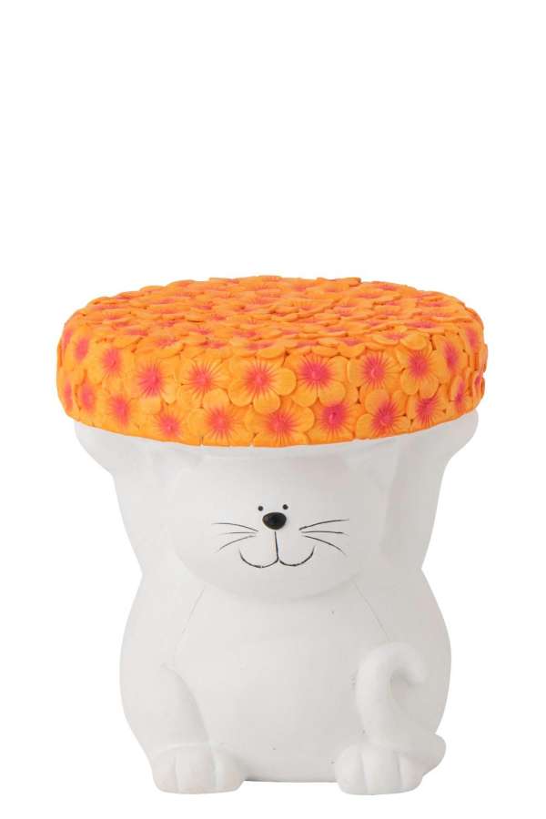 SIDE TABLE CAT MAGNESIUM WHITE/ORANGE