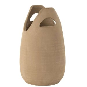 VASE HANDLE CERAMIC BEIGE LARGE