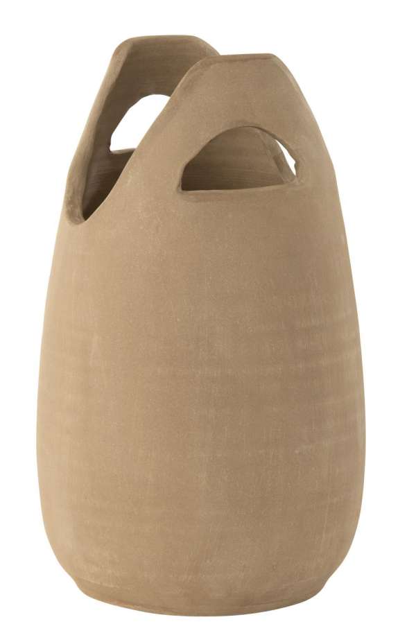 VASE HANDLE CERAMIC BEIGE LARGE