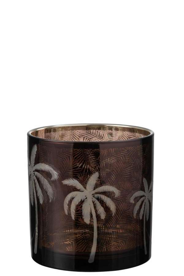 HURRICANE PALM TREE GLASS BROWN LARGE