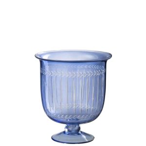 HURRICANE/VASE TARIFA GLASS BLUE