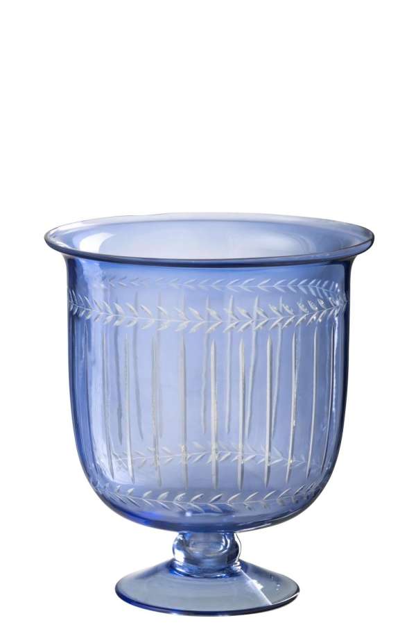 HURRICANE/VASE TARIFA GLASS BLUE