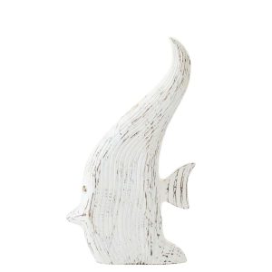 FISH ANTIQUE ALBASIA WOOD OFF-WHITE LARGE