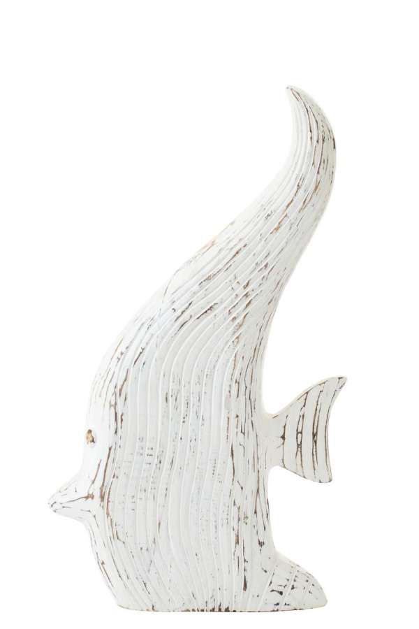 FISH ANTIQUE ALBASIA WOOD OFF-WHITE LARGE