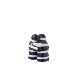 SALT&PEPPER GRANADA STRIPES CERAMIC WHITE/COBALTO BLUE