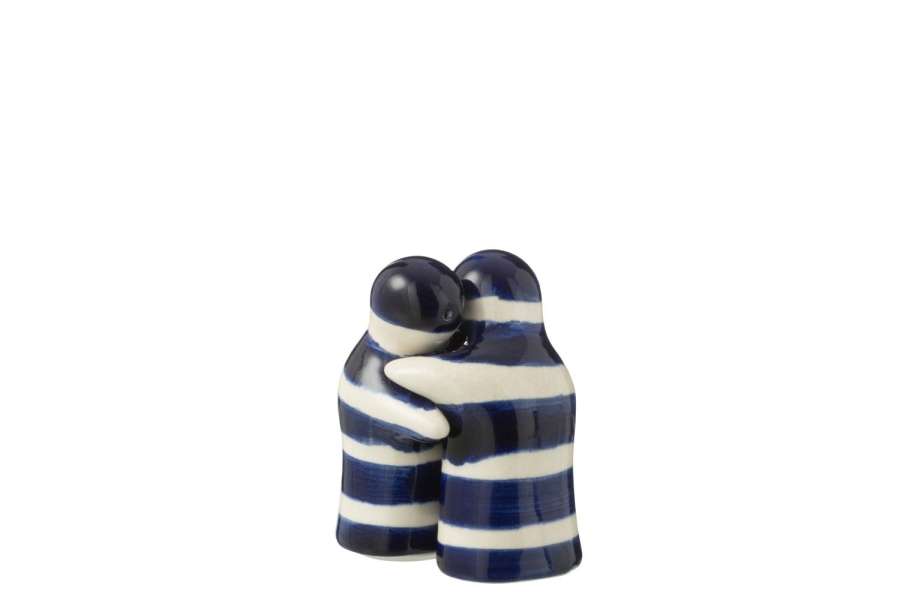 SALT&PEPPER GRANADA STRIPES CERAMIC WHITE/COBALTO BLUE