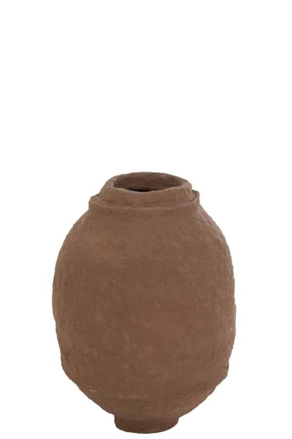 VASE PAPER MACHE BROWN MEDIUM