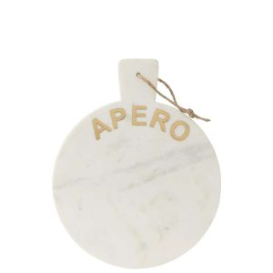 CHEESE BOARD ROUND APERO MARBLE WHITE