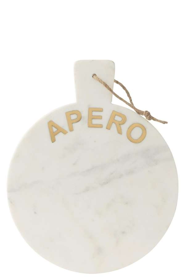 CHEESE BOARD ROUND APERO MARBLE WHITE
