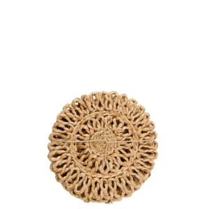 SET OF 6 COASTER ROUND JUTE NATURAL
