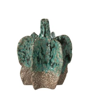 VASE NAGA CERAMIC  AZUR/BROWN LARGE
