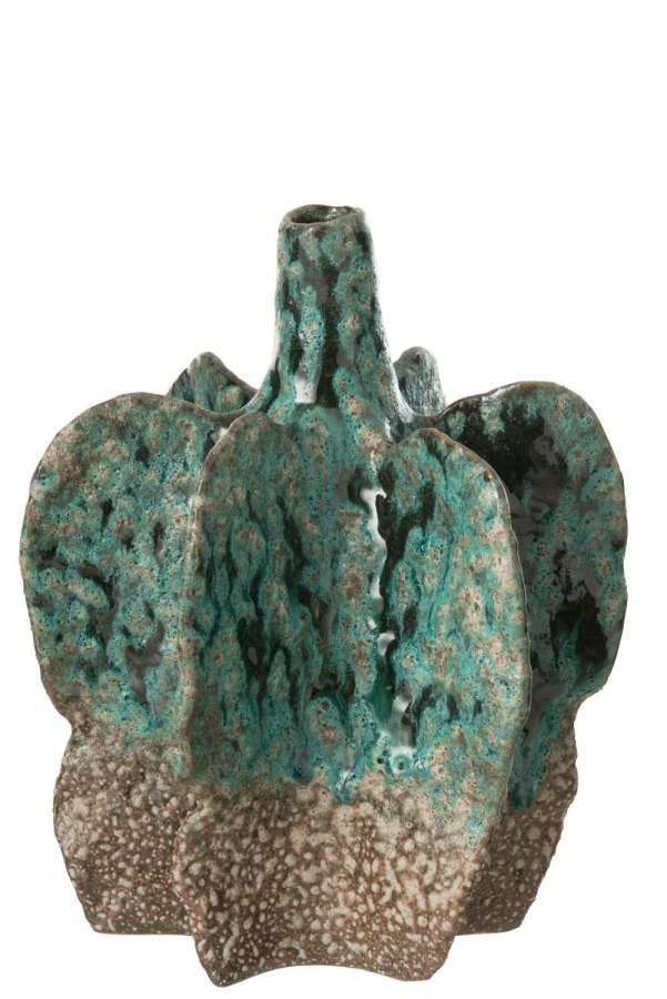 VASE NAGA CERAMIC  AZUR/BROWN LARGE