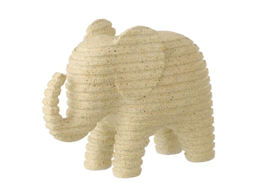 ELEPHANT STRIPED POLYRESIN BEIGE LARGE